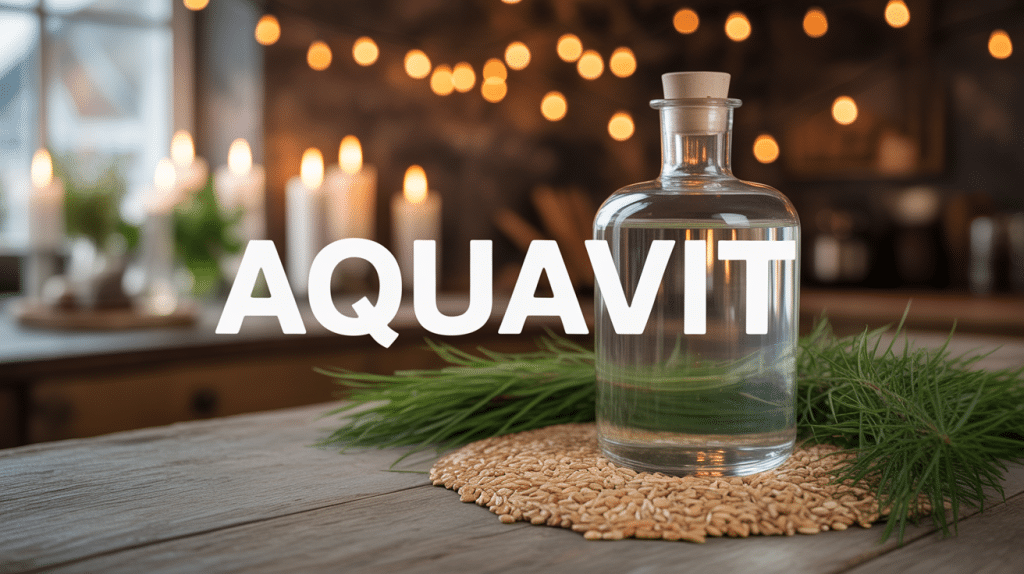 bouteille aquavit avec carvi et aneth
