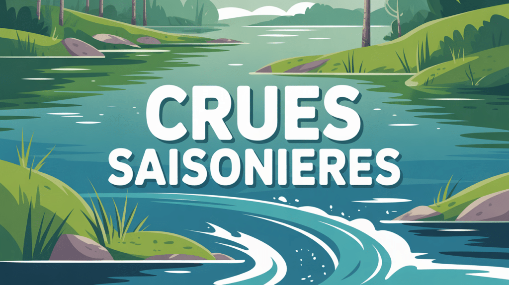 rivière en crue saisonnière au printemps