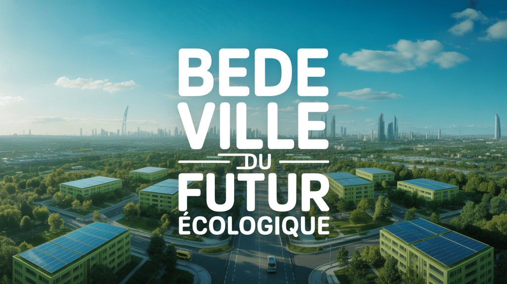 panoramique ville du futur ecologique bede avec batiments verts