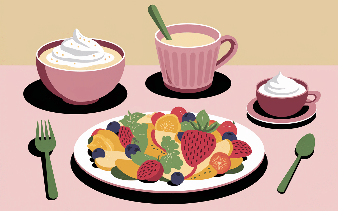 Assortiment crémeux pour salade de fruits