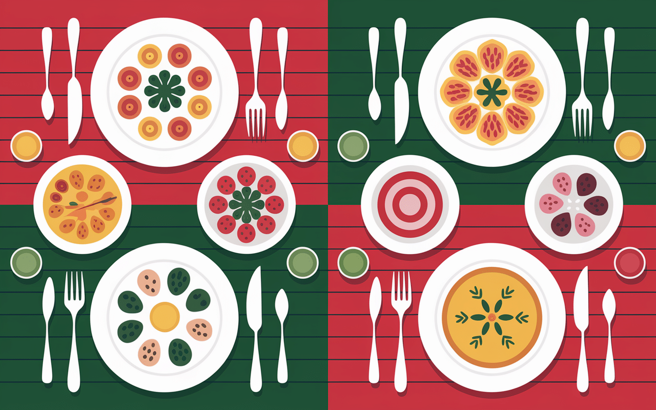 Quatre sections culinaires