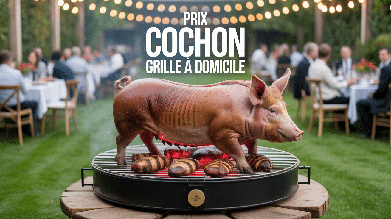 Cochon grillé sur broche avec invités