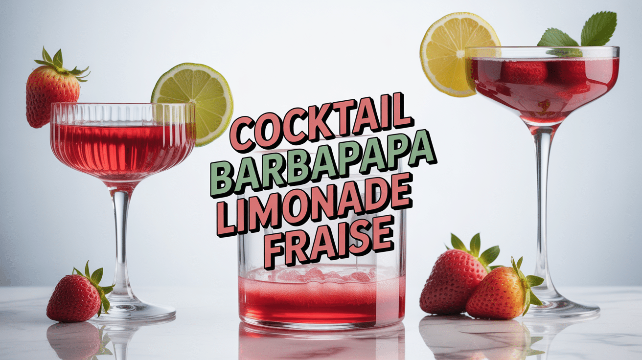 Cocktail rose avec fraises et limonade