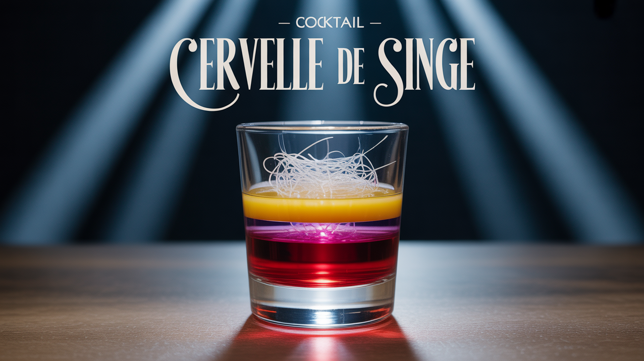 Cocktail cervelle de singe en couche depuis le dessus