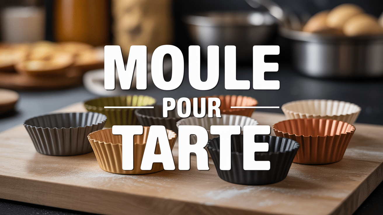 Collection de moules pour tarte sur plan de travail