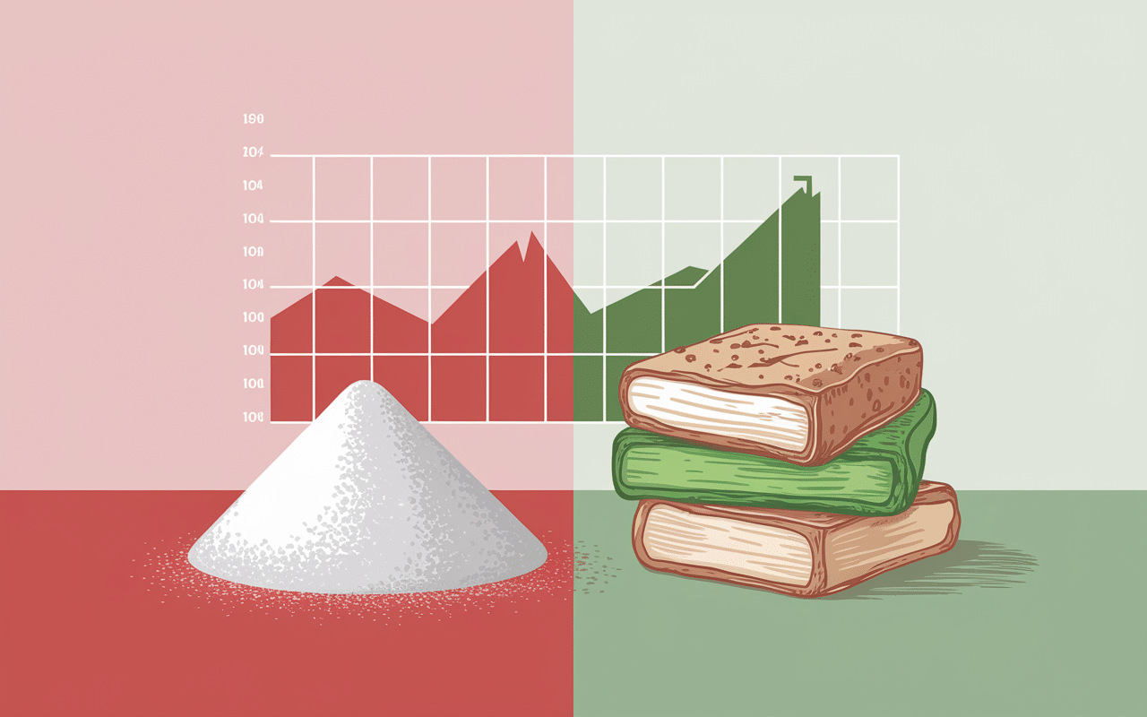 Illustration édulcorants vs sucre pour diabétique