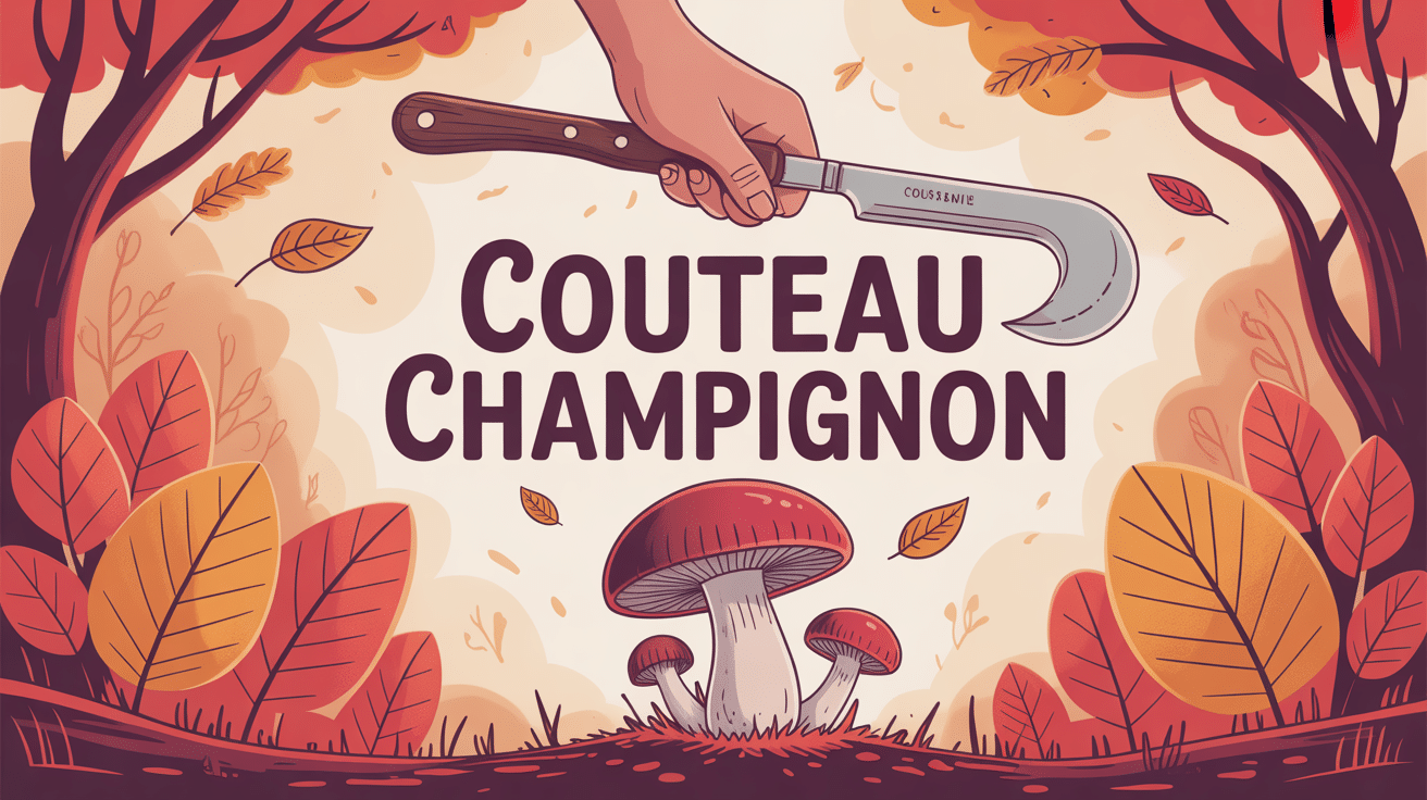 couteau champignon main forêt