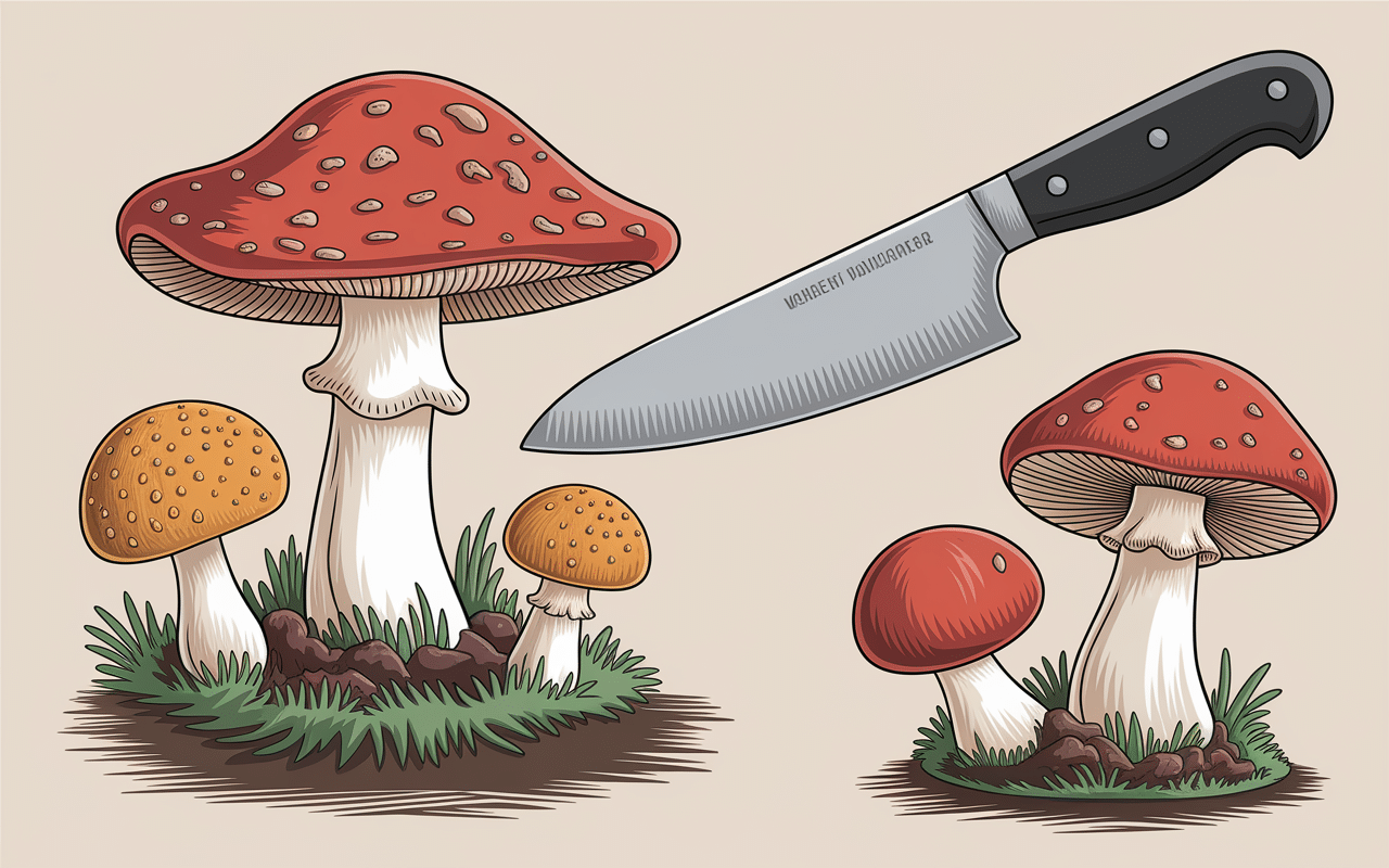 couteau champignon technique