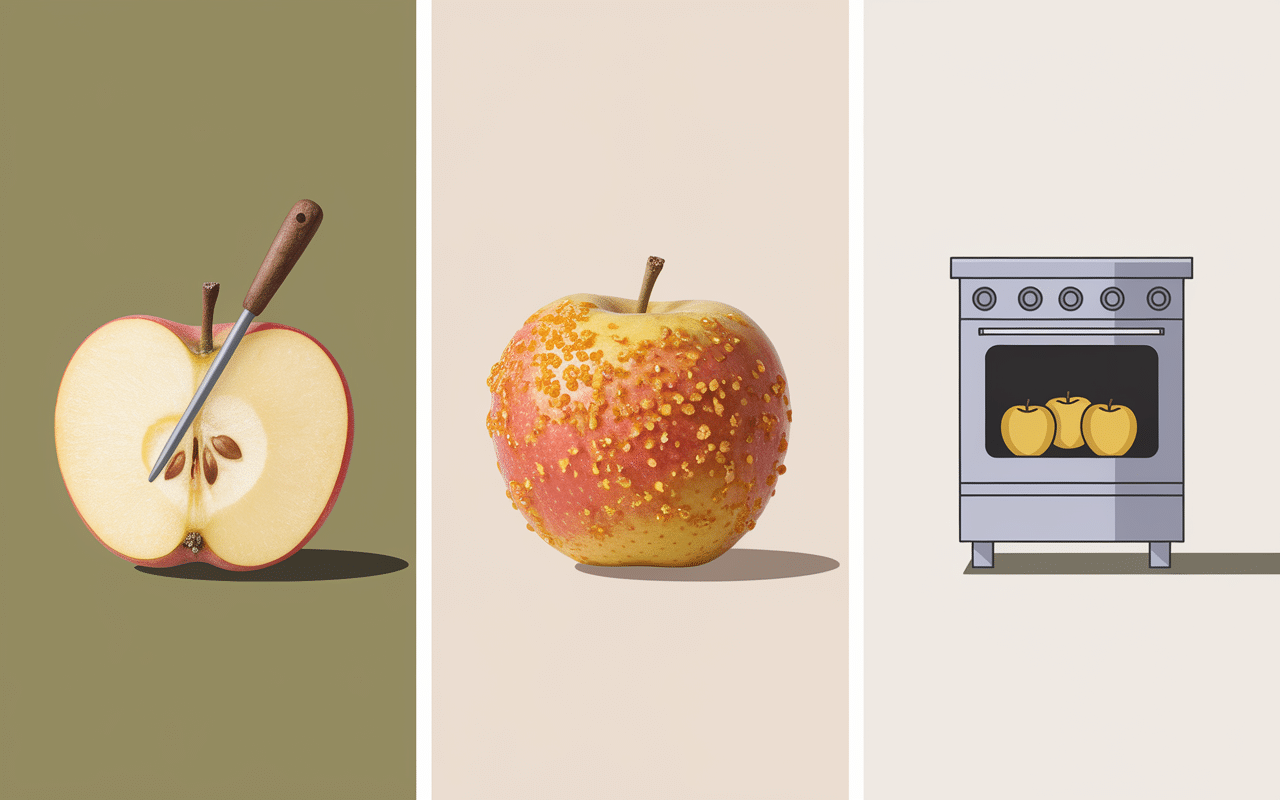 Préparation pommes au four étape par étape