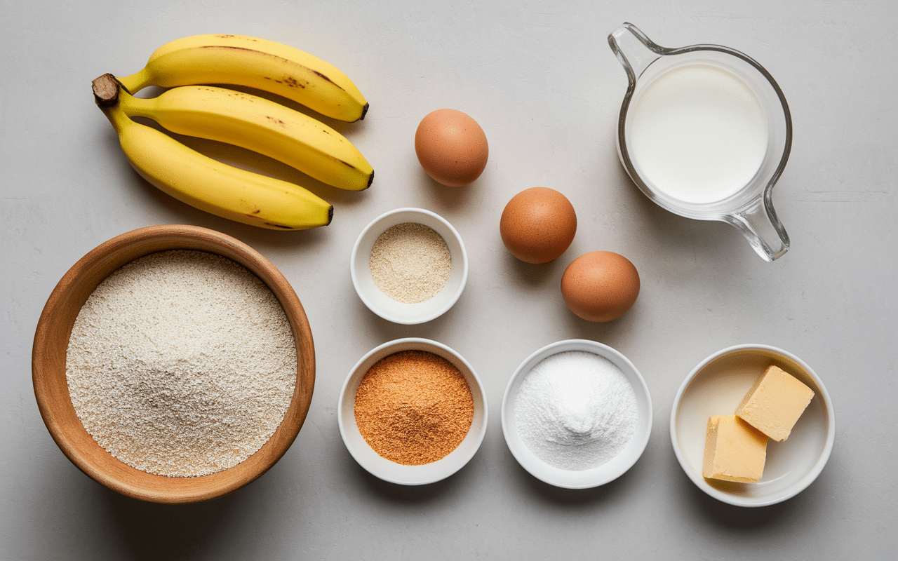 Ingrédients pour gaufres bananesques