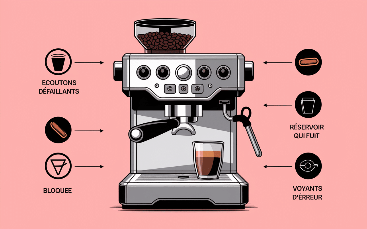 Détails problèmes machine à café Silvercrest