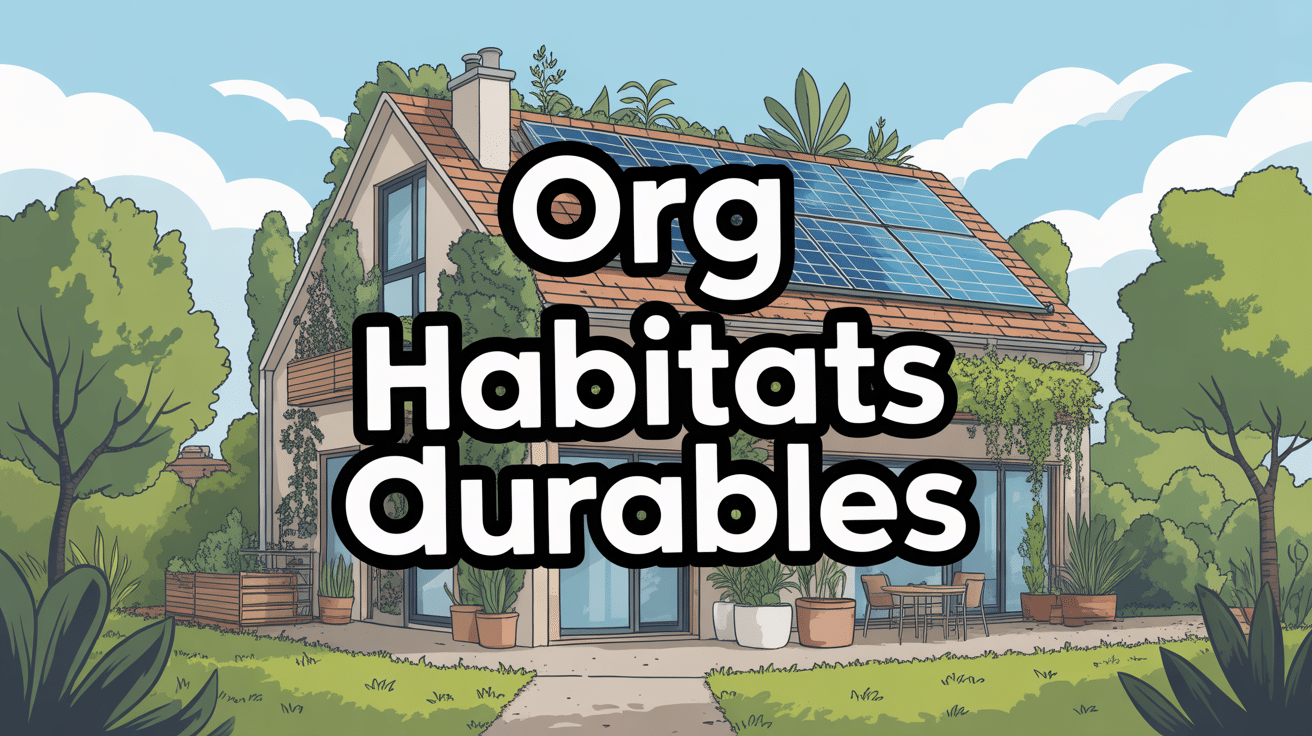 Maison écologique avec panneaux solaires et jardin urbain