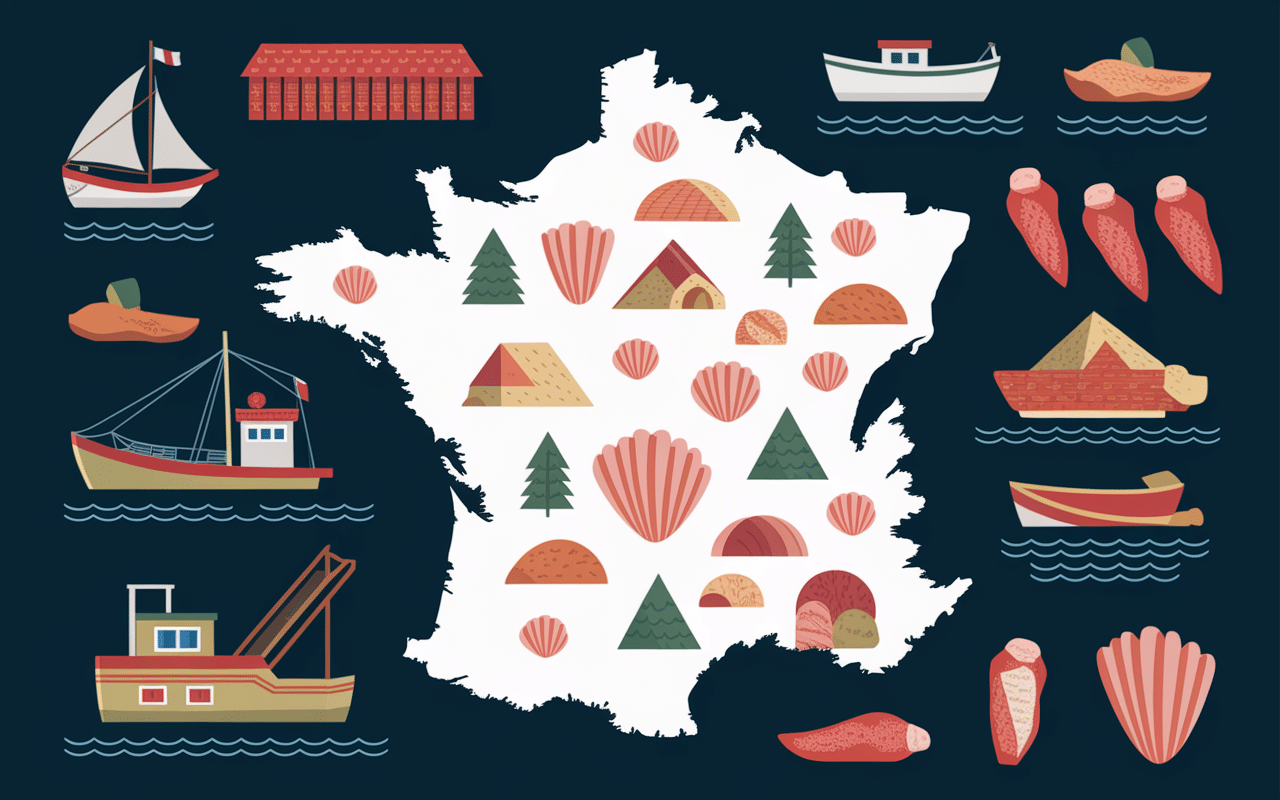 Carte France coquille Saint-Jacques régions maritimes
