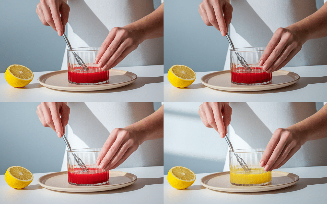 Préparation cocktail en étapes