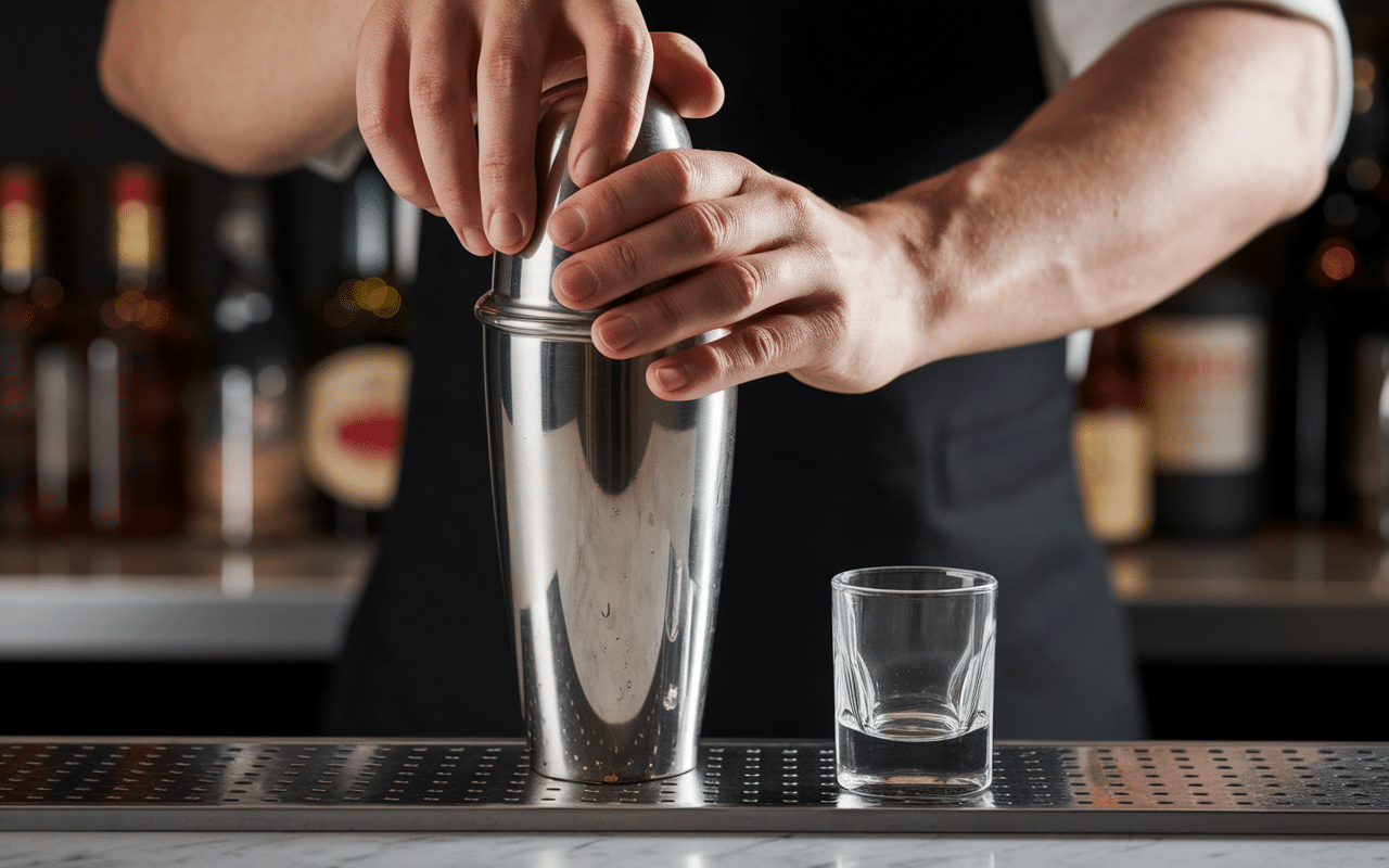 Préparation du shot Madeleine cocktail