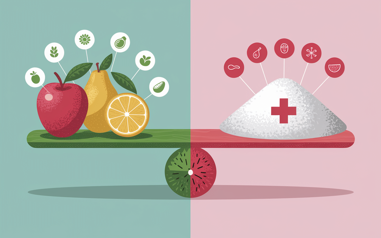 Illustration bienfaits coings vs sucre raffiné