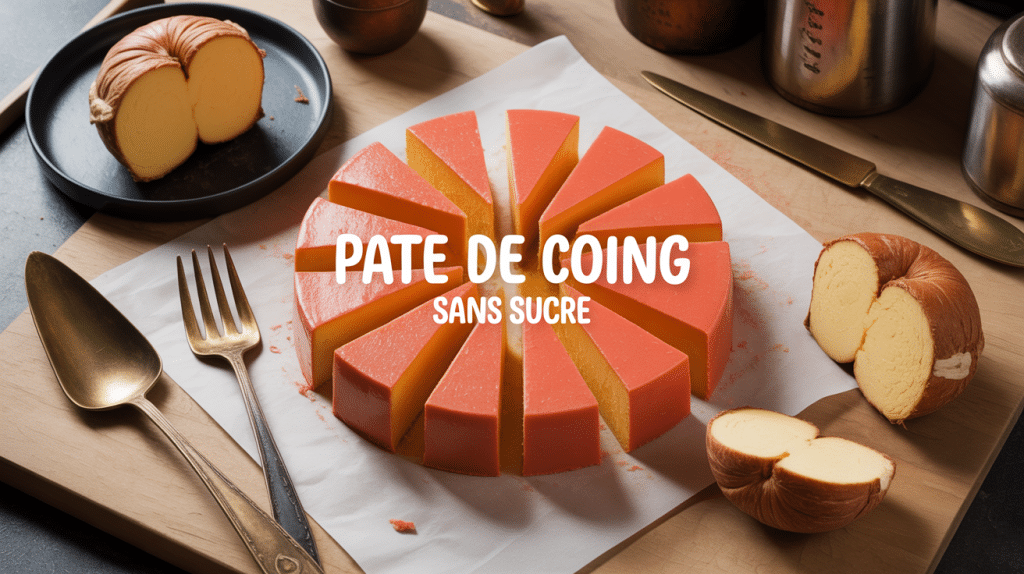 Pâte de coing sans sucre, coings dorés et ustensiles vintage