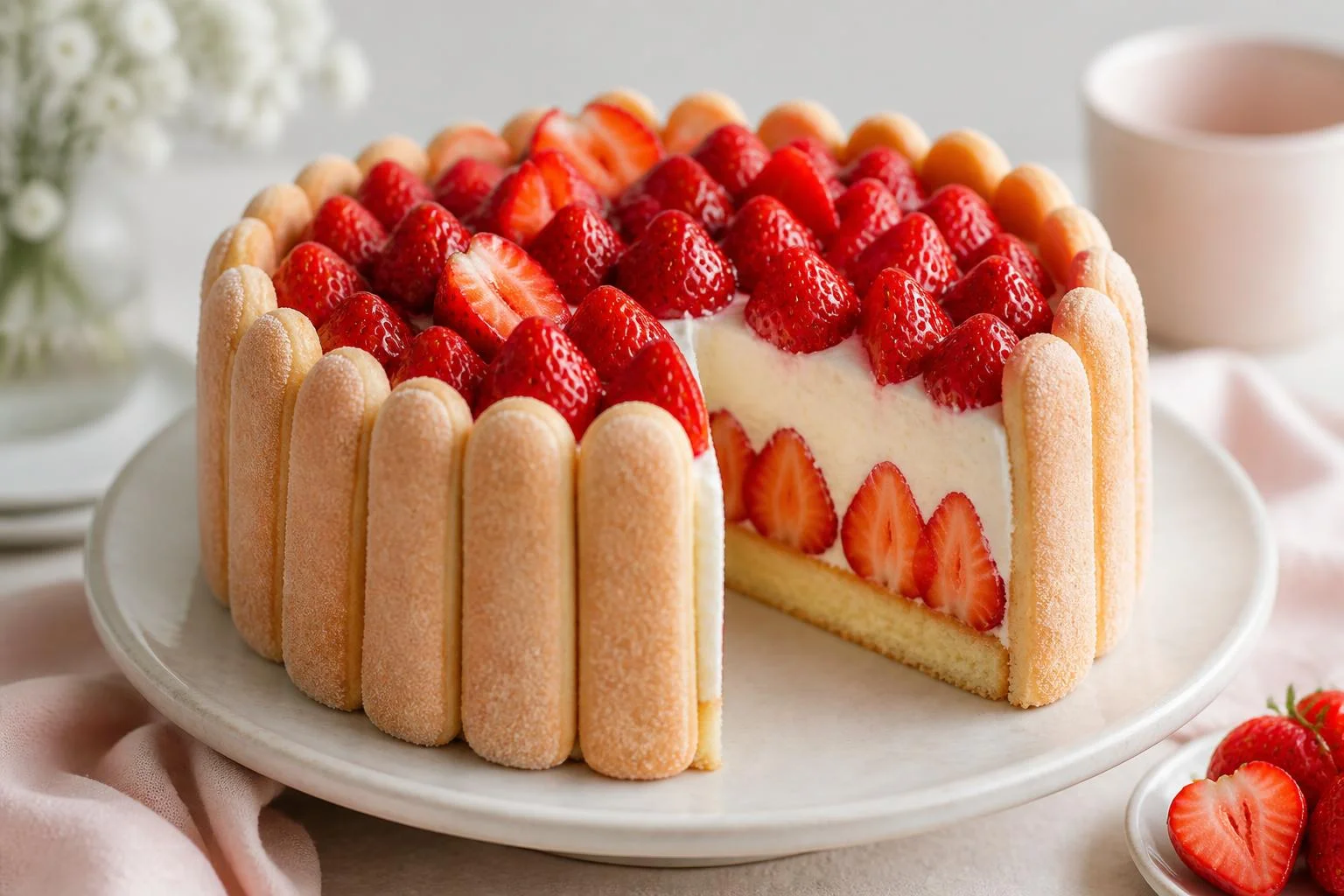 Charlotte aux fraises maison inratable : 6h au froid
