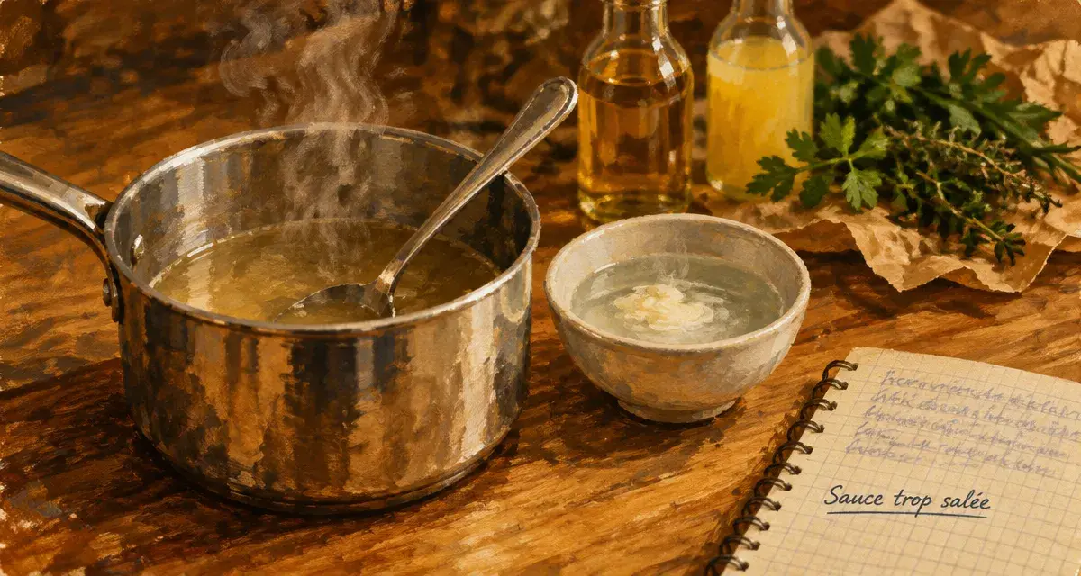 Sauce trop salé à rattraper : casserole inox et astuces